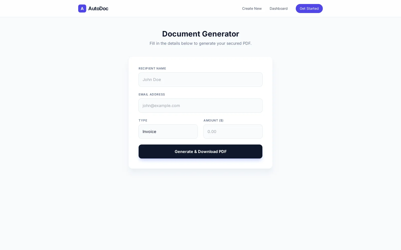 Dynamic Schema & Generation Workbench: Interactive document compilation form mapping business invoice and certificate variables into live vector templates.