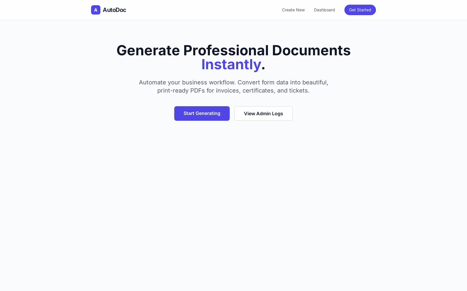 AutoDoc PDF Generation Service preview