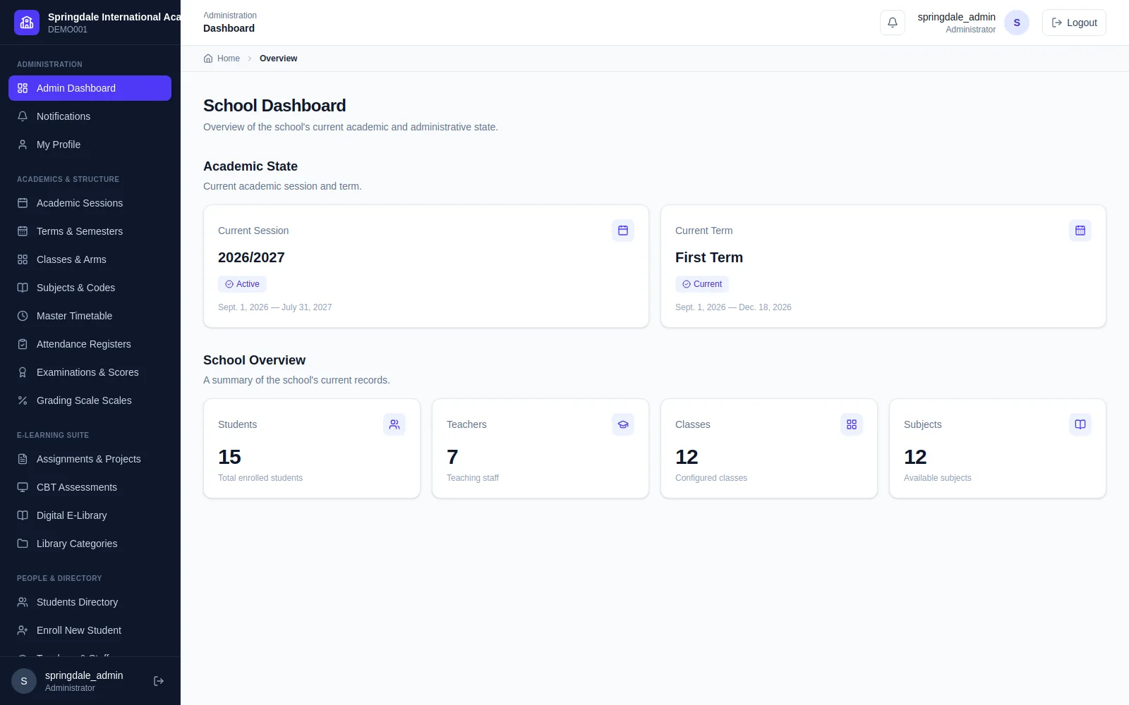 School Management System preview