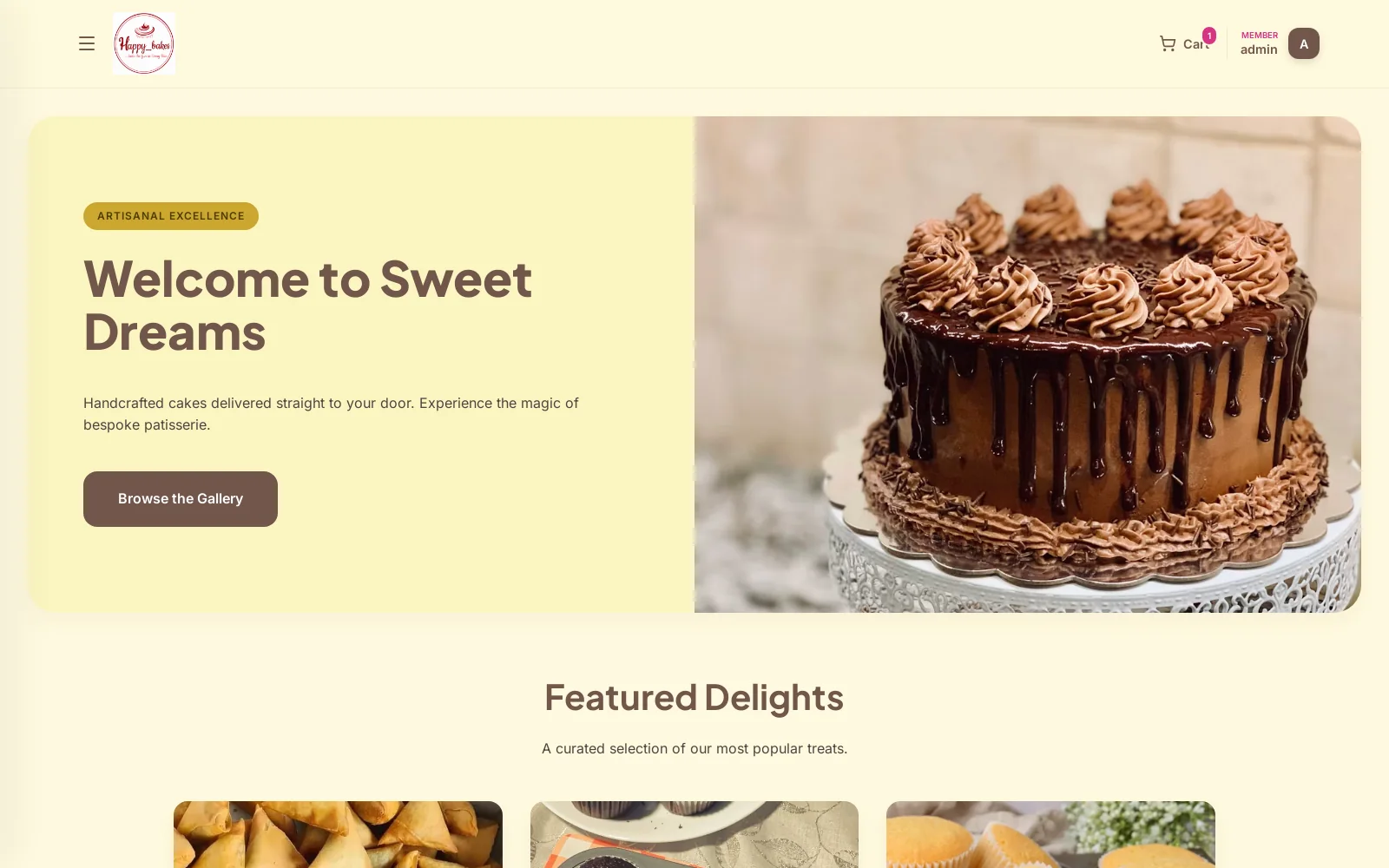 HappyBakes Bakery Platform preview